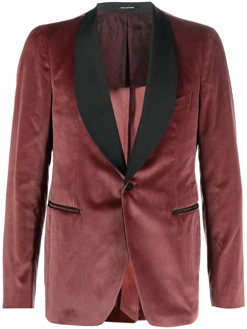 

Tagliatore single-breasted velvet dinner jacket - Pink