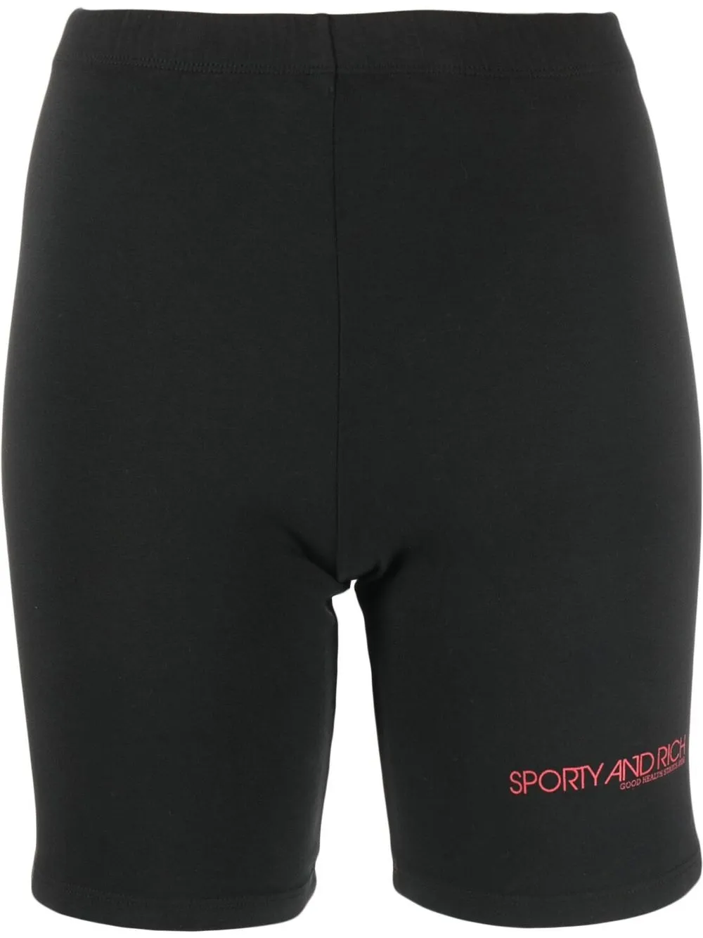 sporty & rich short cycliste en coton - noir