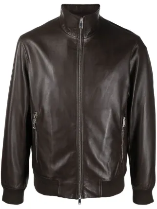 Theory Leather zip up Jacket Farfetch