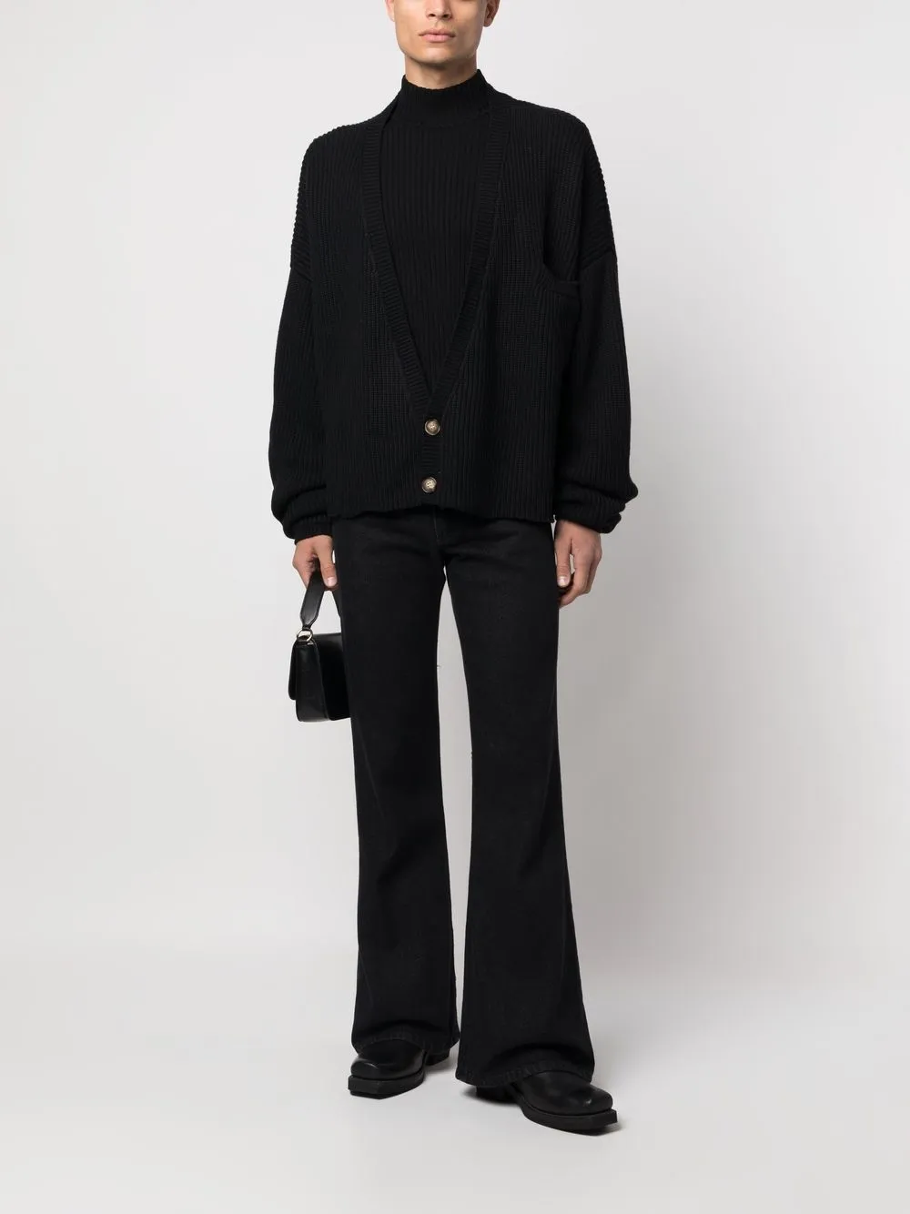 Edward Cuming Geribbeld vest - Zwart