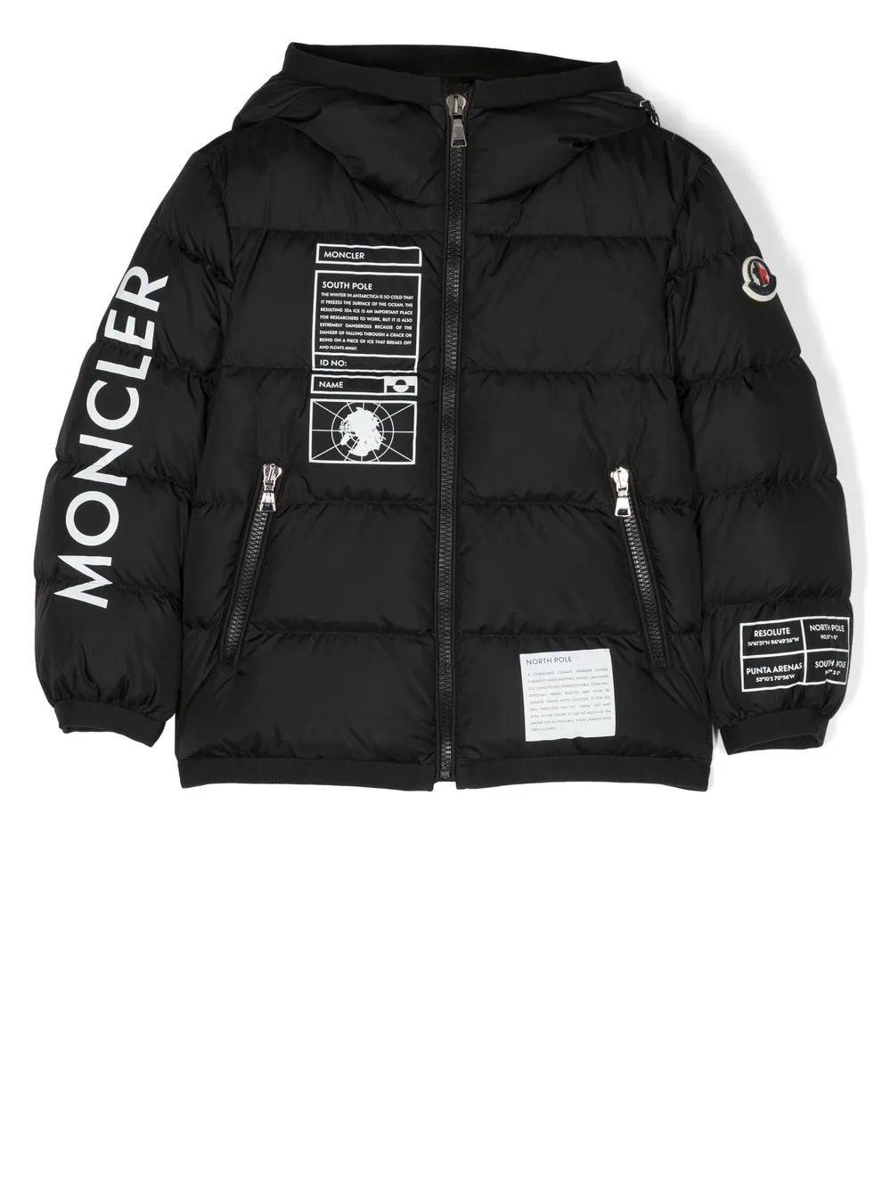 

Moncler Enfant logo-print zip-up padded jacket - Black