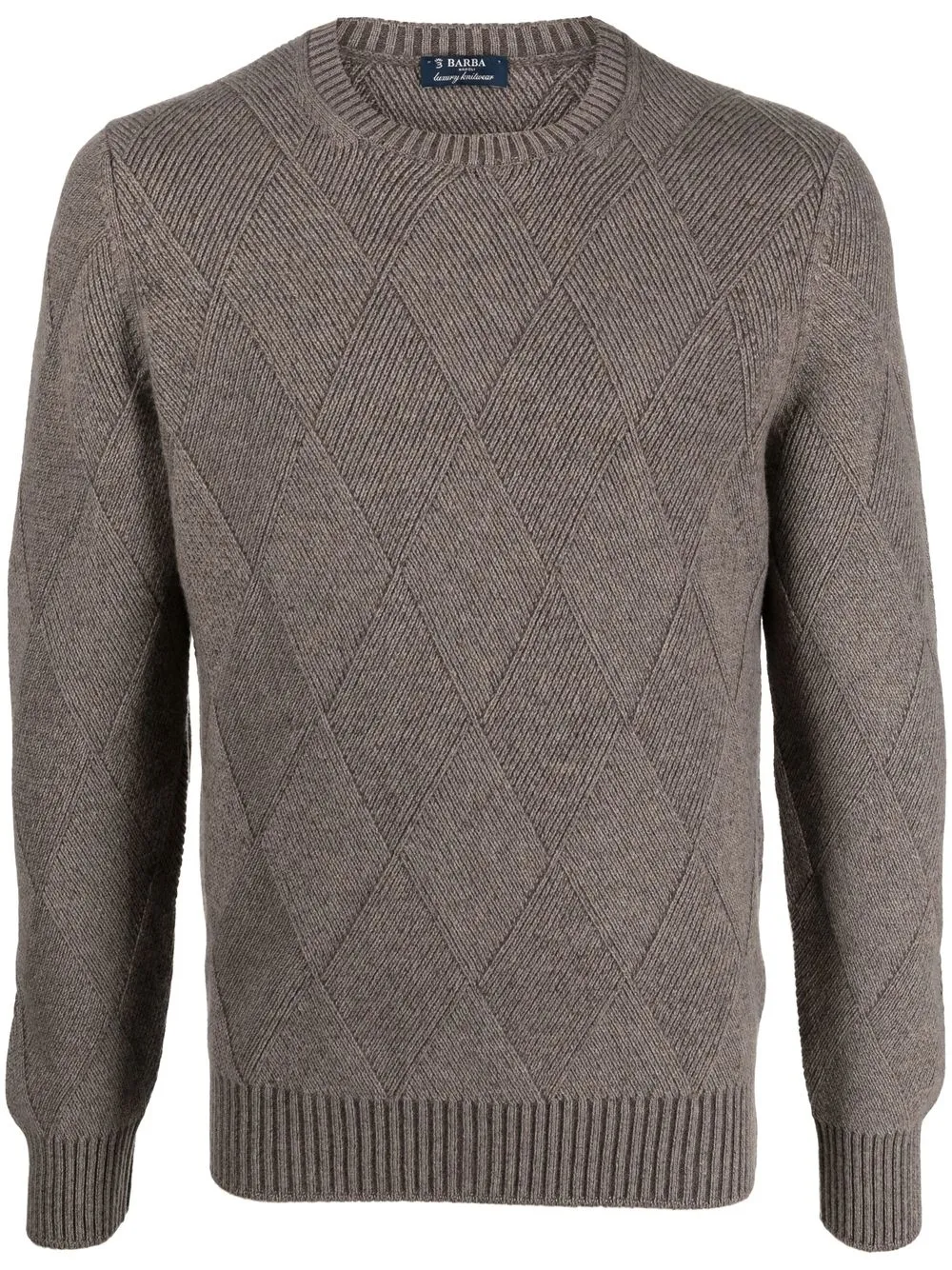 

Barba knitted diamond-pattern jumper - Neutrals