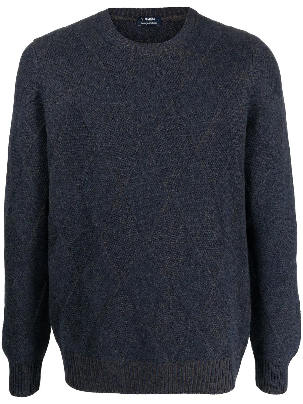 

Barba knitted diamond-pattern jumper - Blue