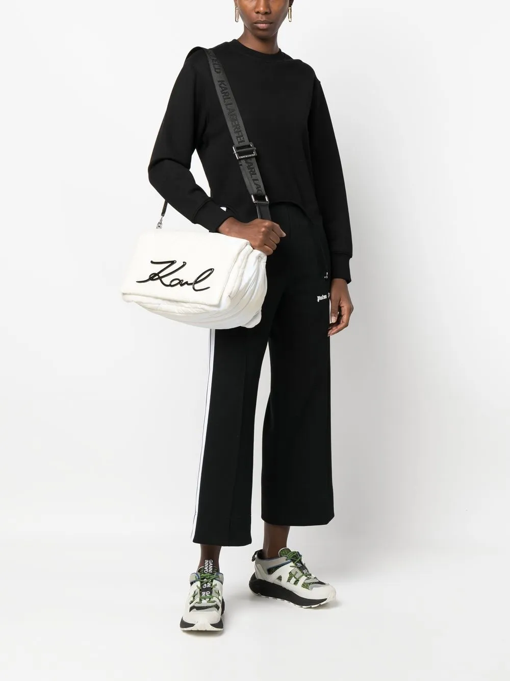 Karl Lagerfeld Schoudertas met logoplakkaat - Wit