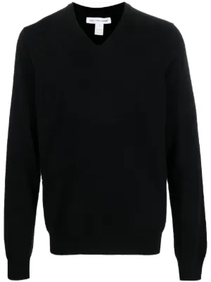 COMME des GARÇONS SHIRT ブラック Vネックセーター XS COMME des GARÇONS SHIRT ブラック Vネックセーター XS 65%OFF