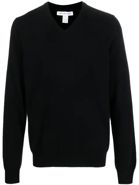 Comme Des Garçons Shirt كنزة منسوجة برقبة V