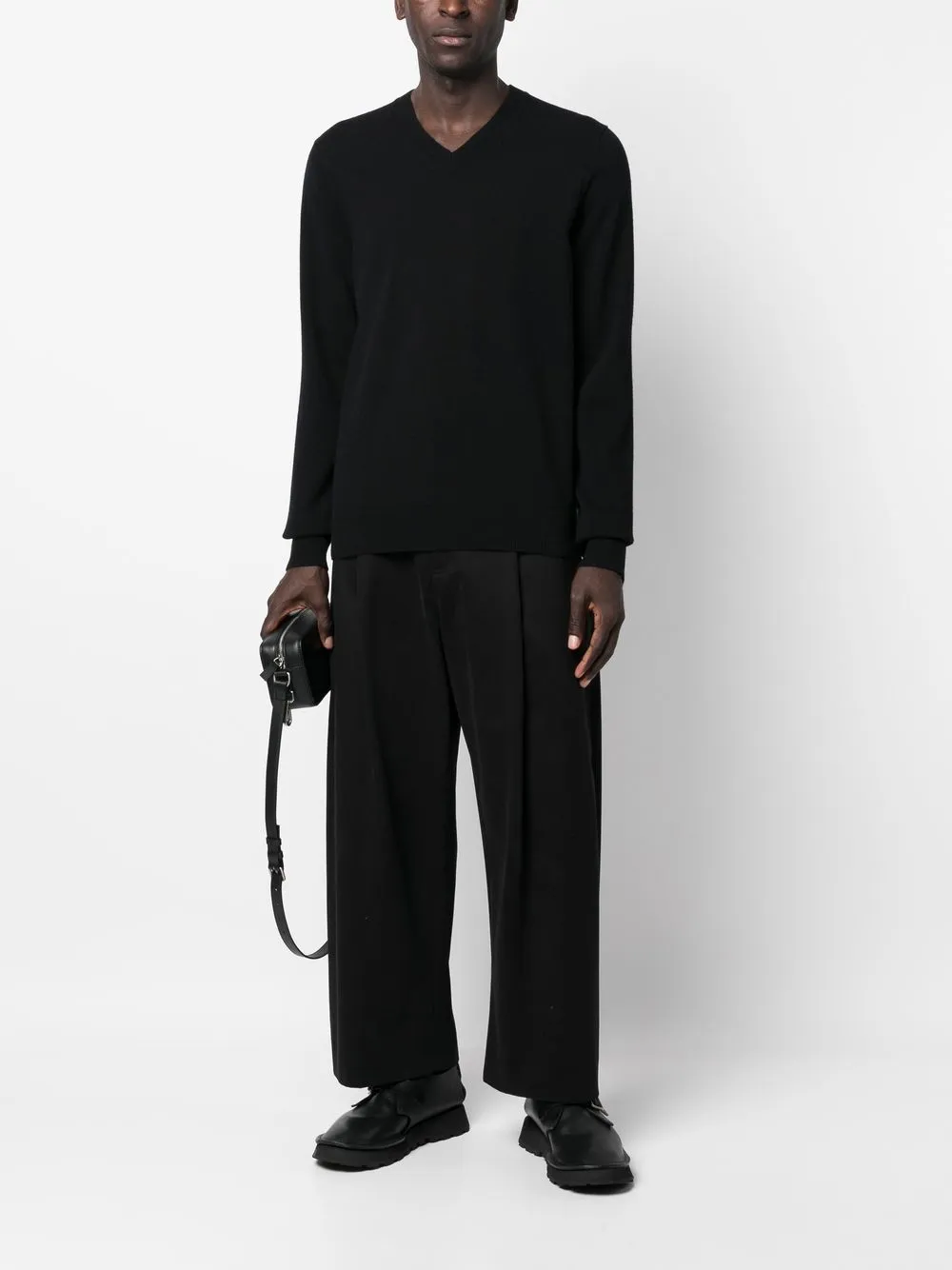 Comme Des Garçons Shirt Trui met V-hals - Zwart