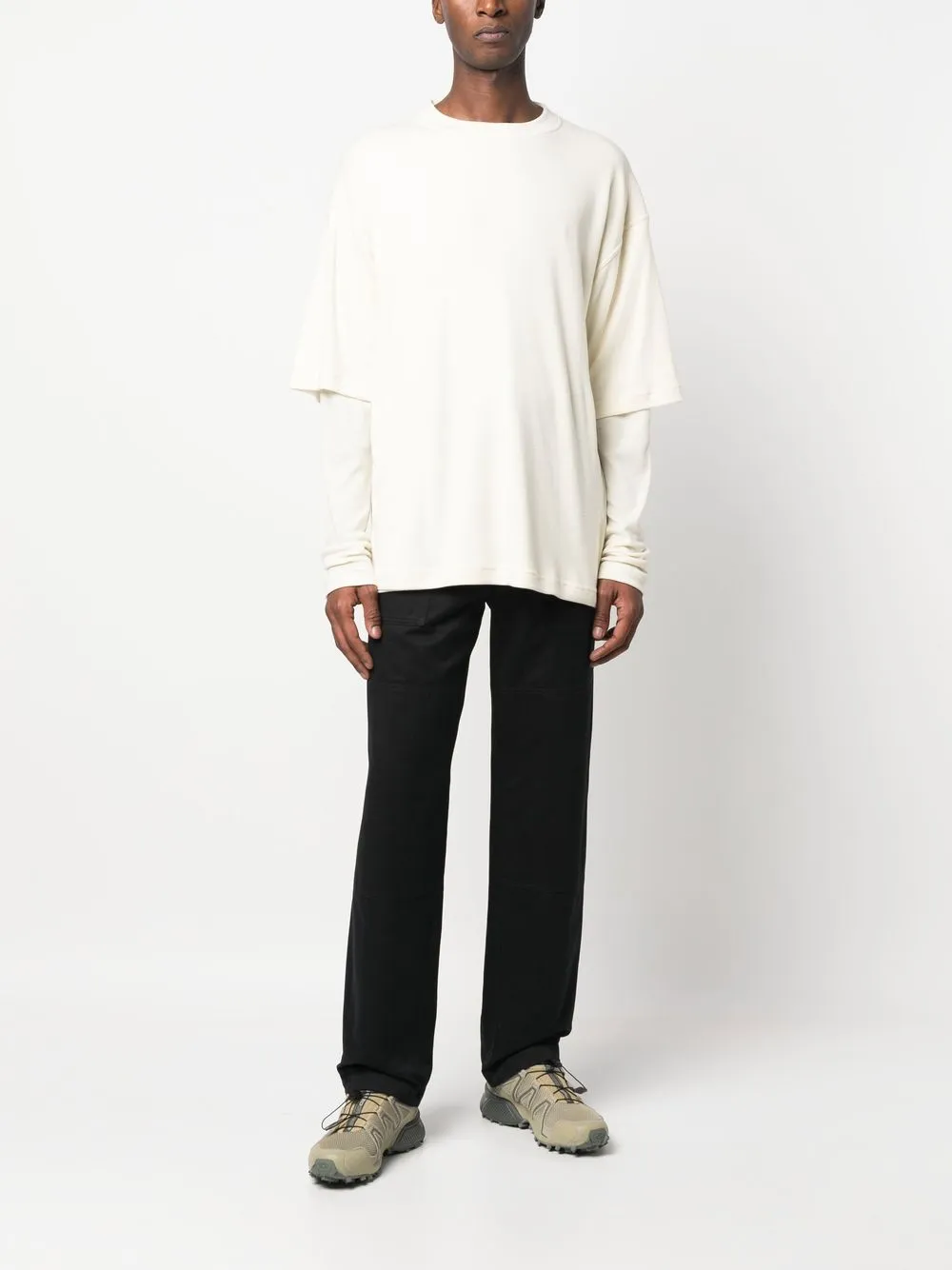 GR10K Gelaagde sweater - Beige