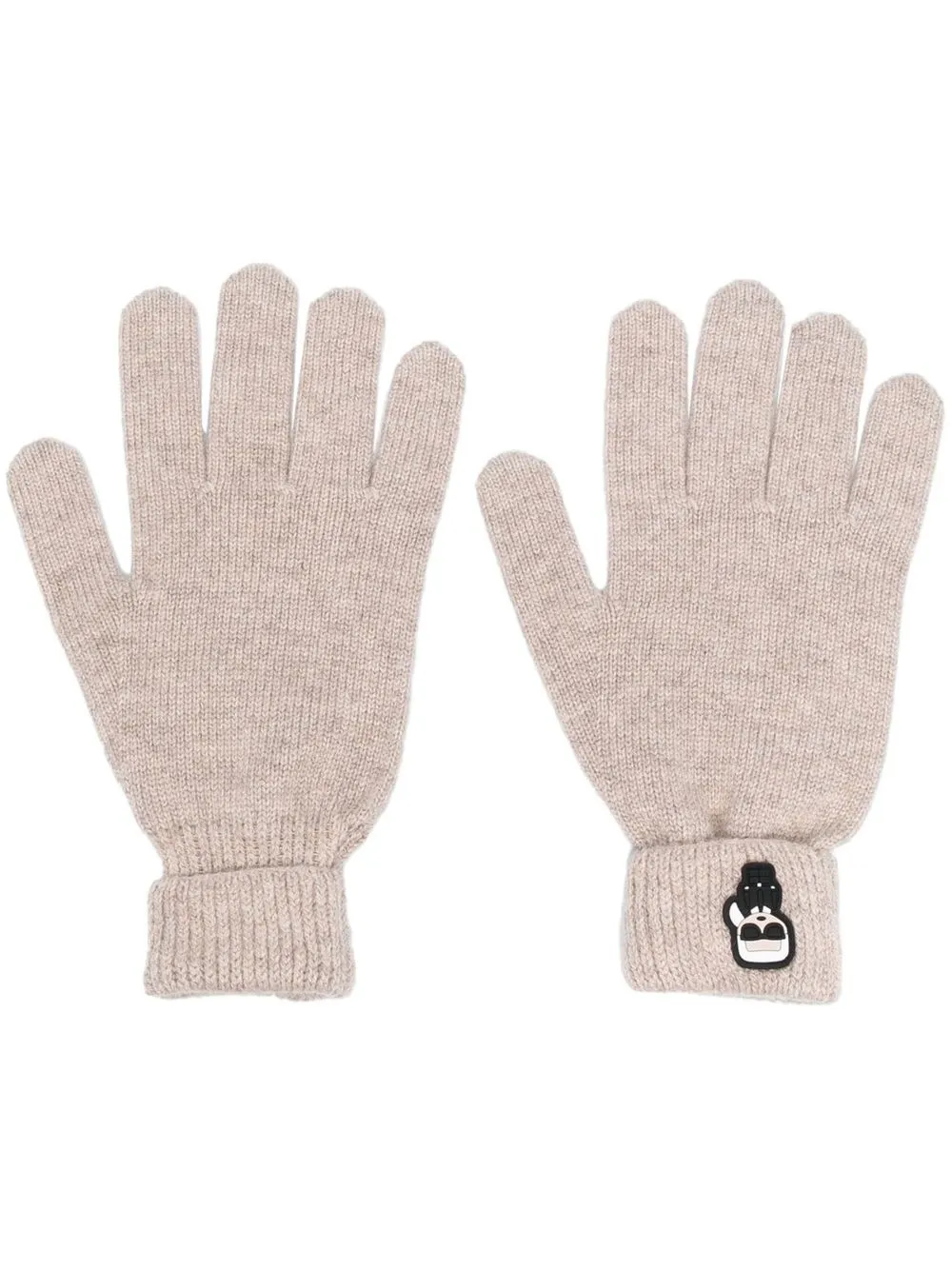 

Karl Lagerfeld Karl-patch knitted gloves - Brown