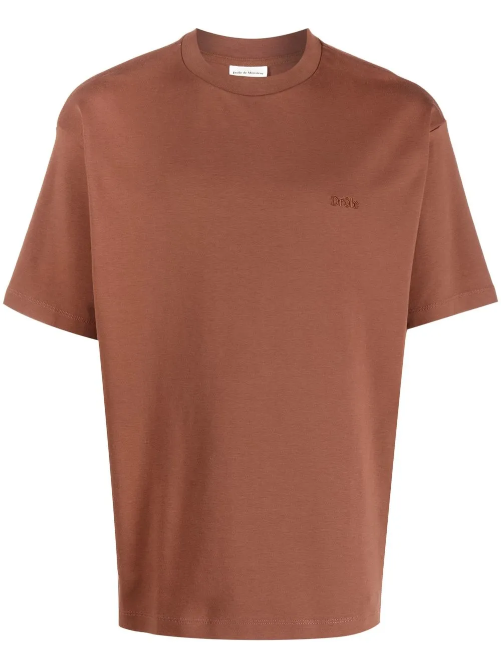 

Drôle De Monsieur embroidered logo T-shirt - Brown