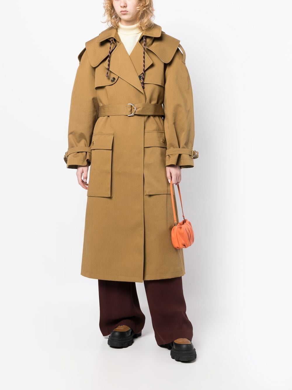 Shop Colville Oversized Trench Coat In Brown