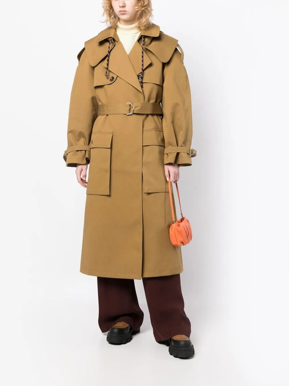 Shop Colville Oversized Trench Coat In Brown