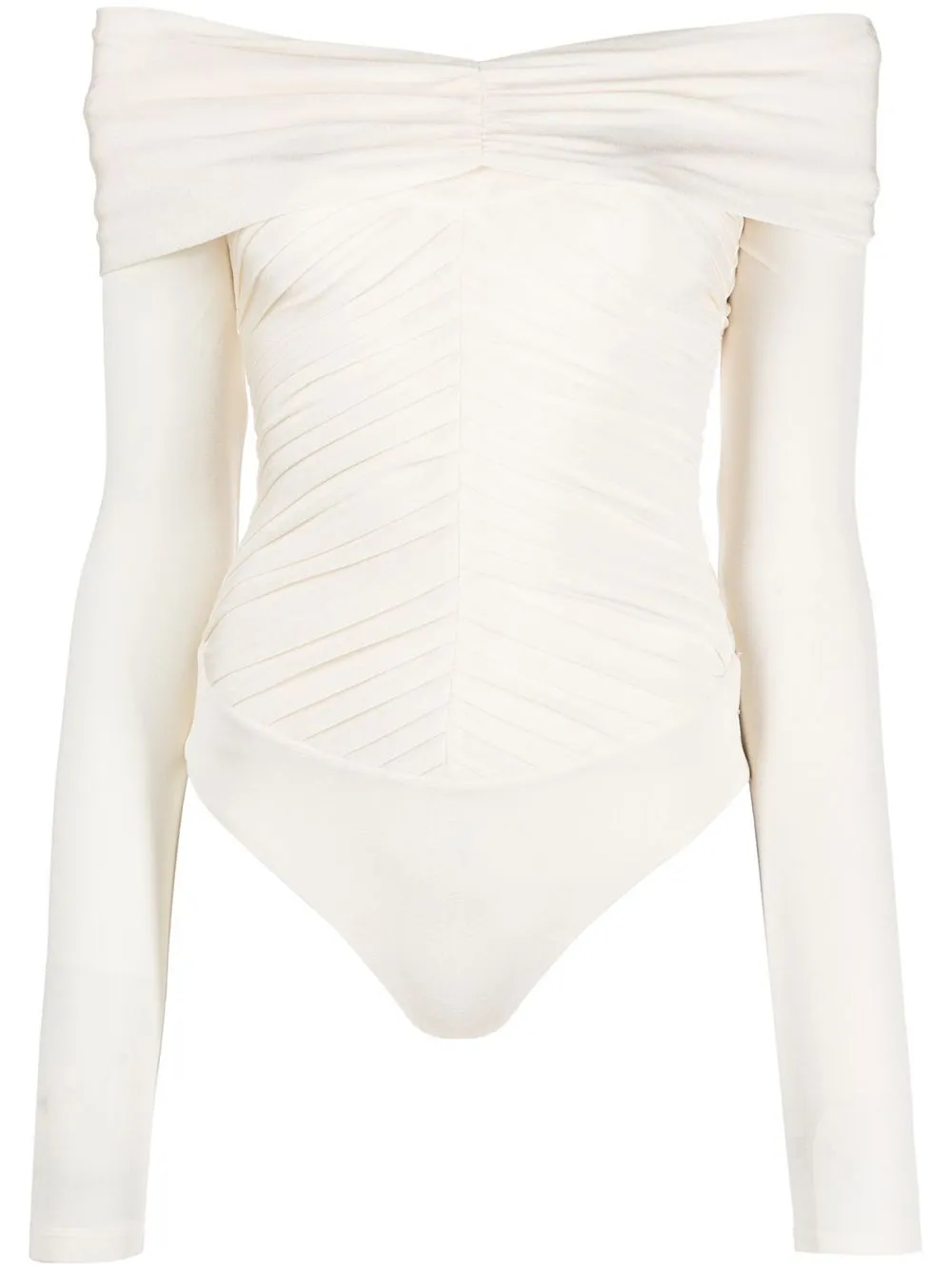 

KHAITE Panza off-shoulder bodysuit - Neutrals