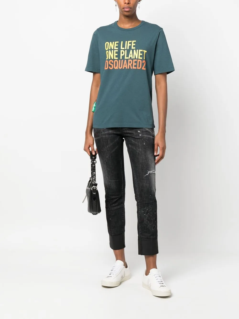 Dsquared2 T-shirt met print - Groen