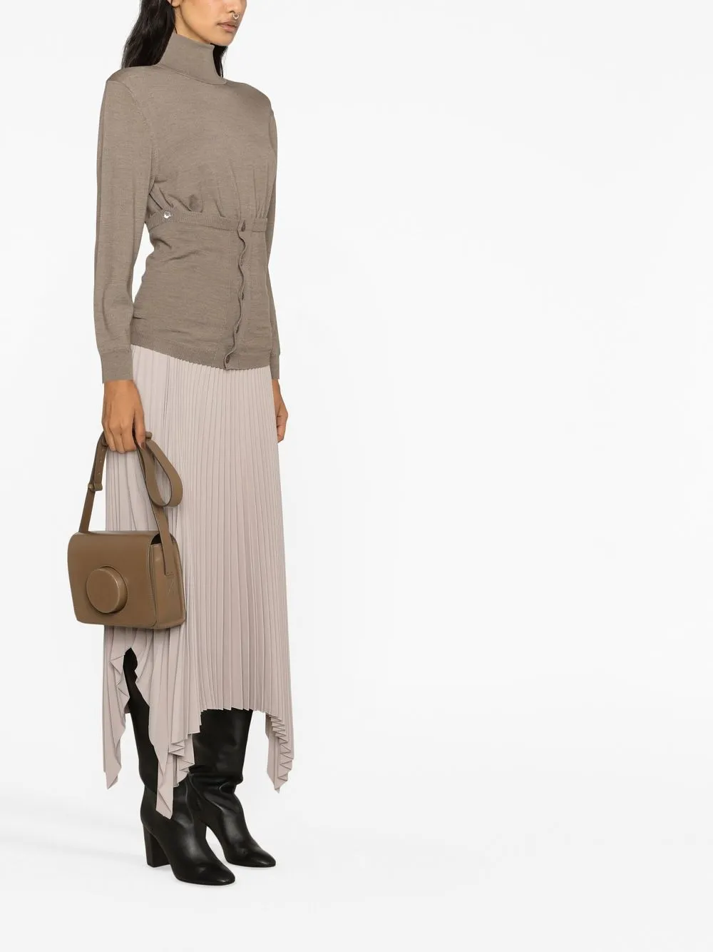 Lemaire Asymmetrische coltrui - Bruin