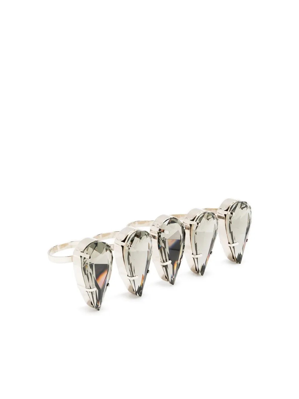 

EGONlab. crystal-embellished nail rings - Silver