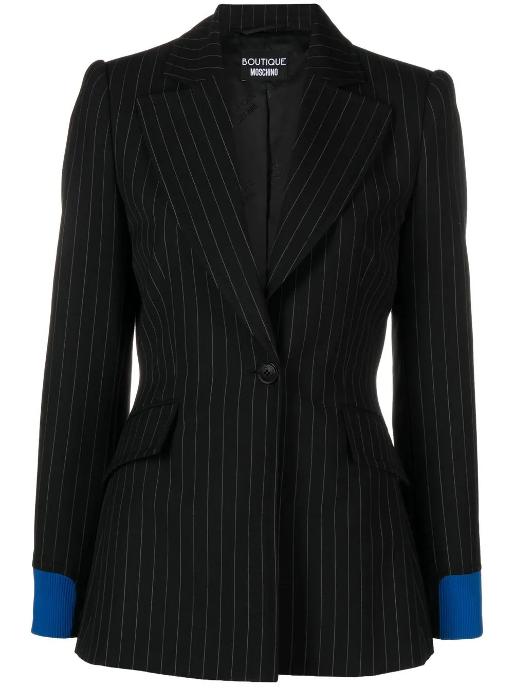 

Boutique Moschino pinstripe single-breasted blazer - Black