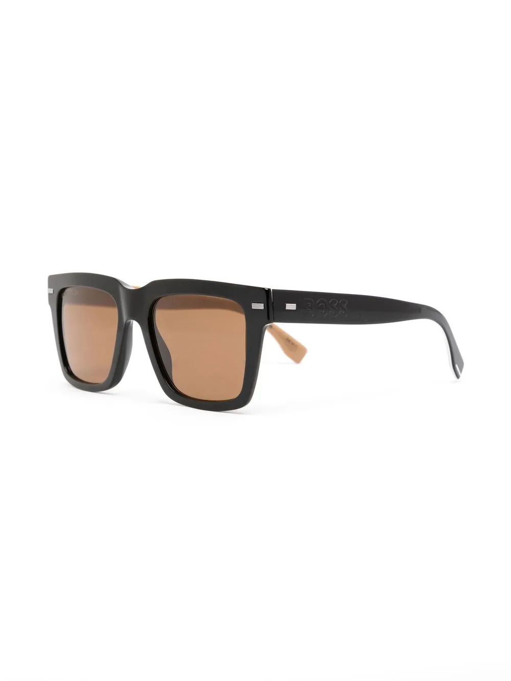 BOSS lentes del sol con armazón cuadrada y logo estampado - Negro