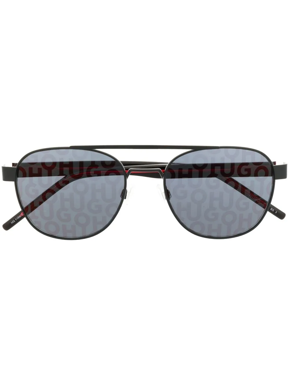 

BOSS logo-print pilot-frame sunglasses - Black