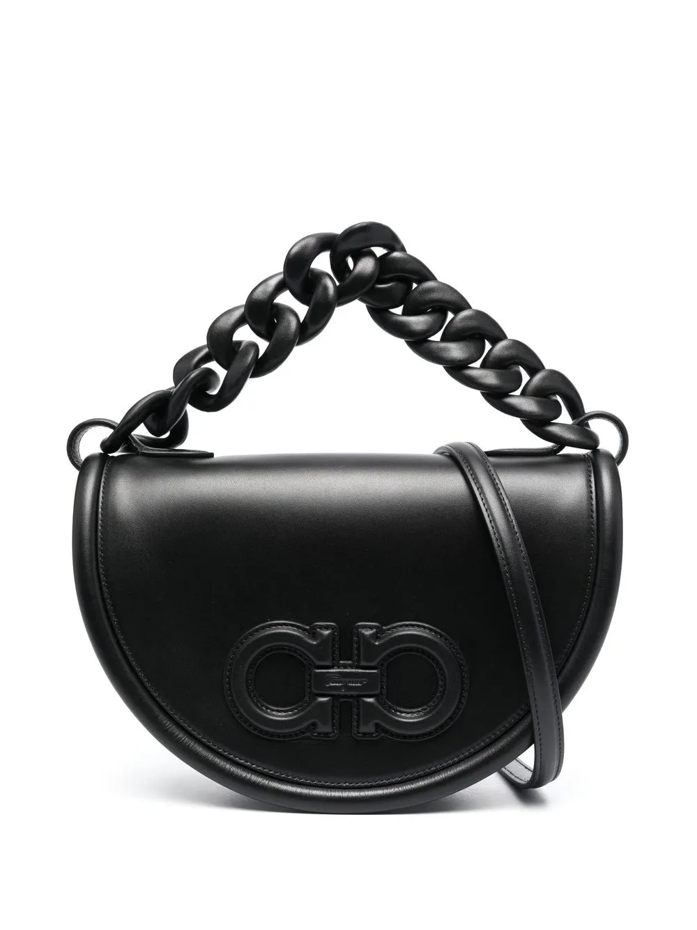 

Salvatore Ferragamo Aura leather shoulder bag - Black