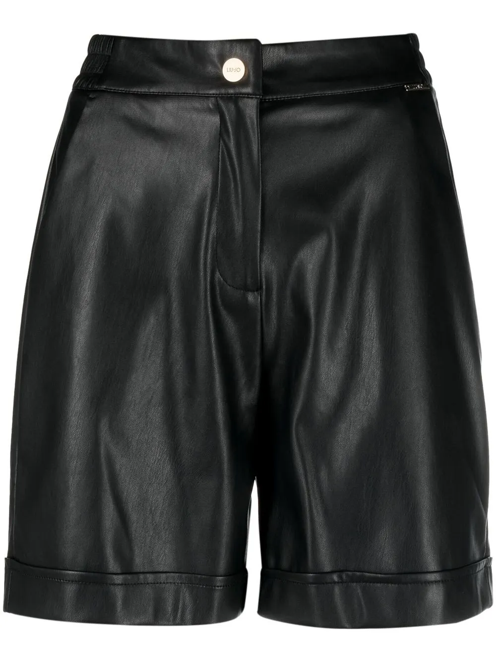 

LIU JO logo-plaque high-waist shorts - Black