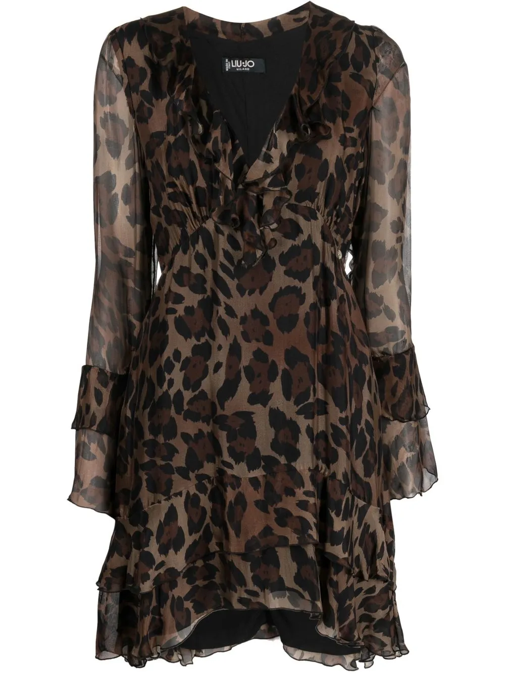 

LIU JO vestido corto con estampado de leopardo - Marrón