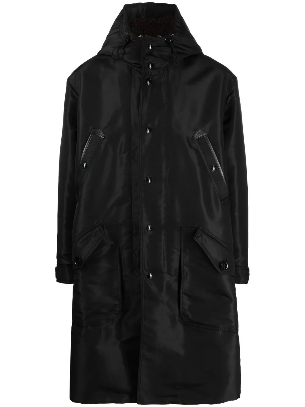 

TOM FORD hooded long sleeve coat - Black