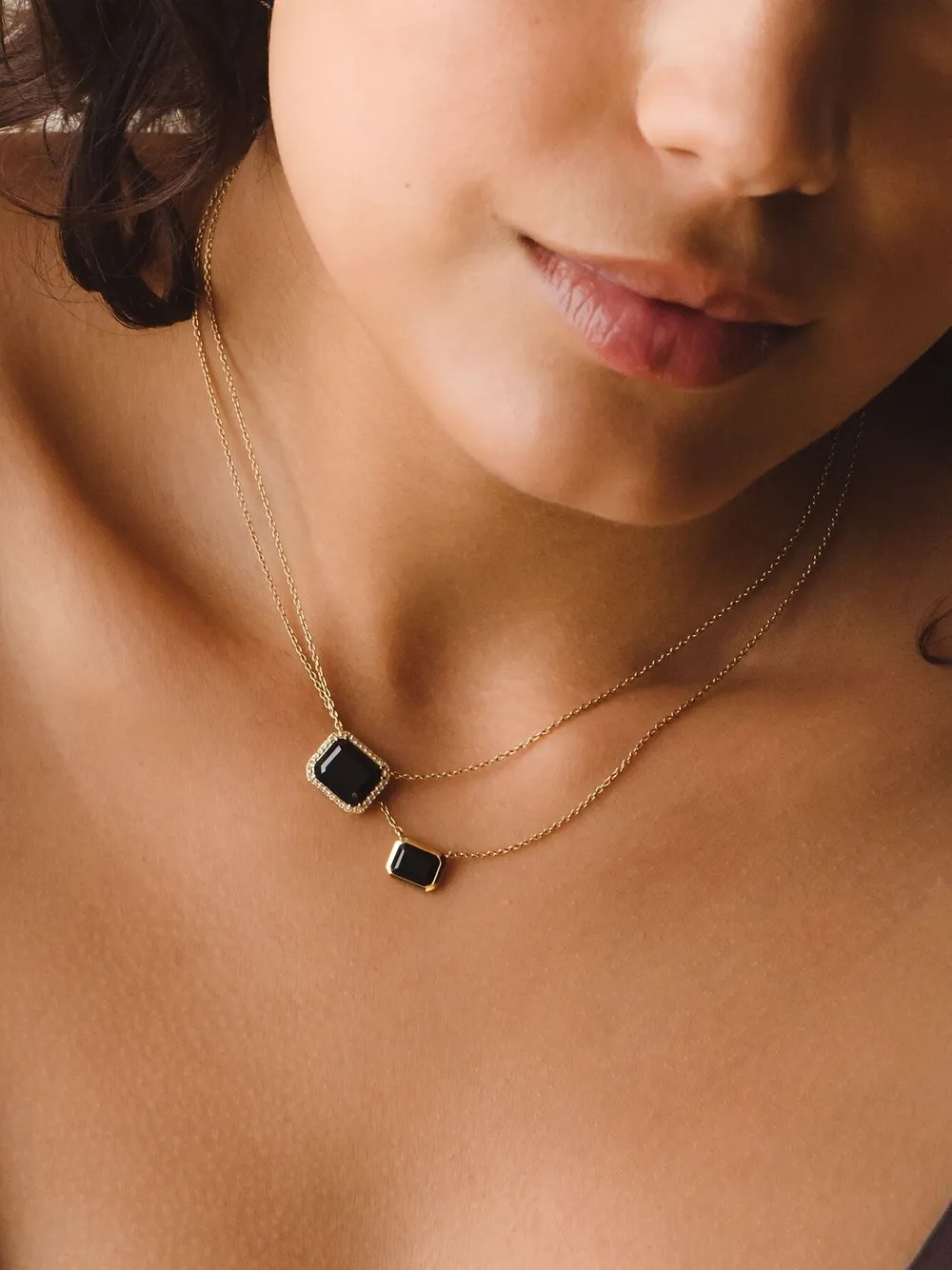 Astley Clarke Halsketting met onyx - Goud