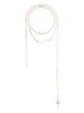 Vivienne Westwood pearl-embellished wraparound necklace - White
