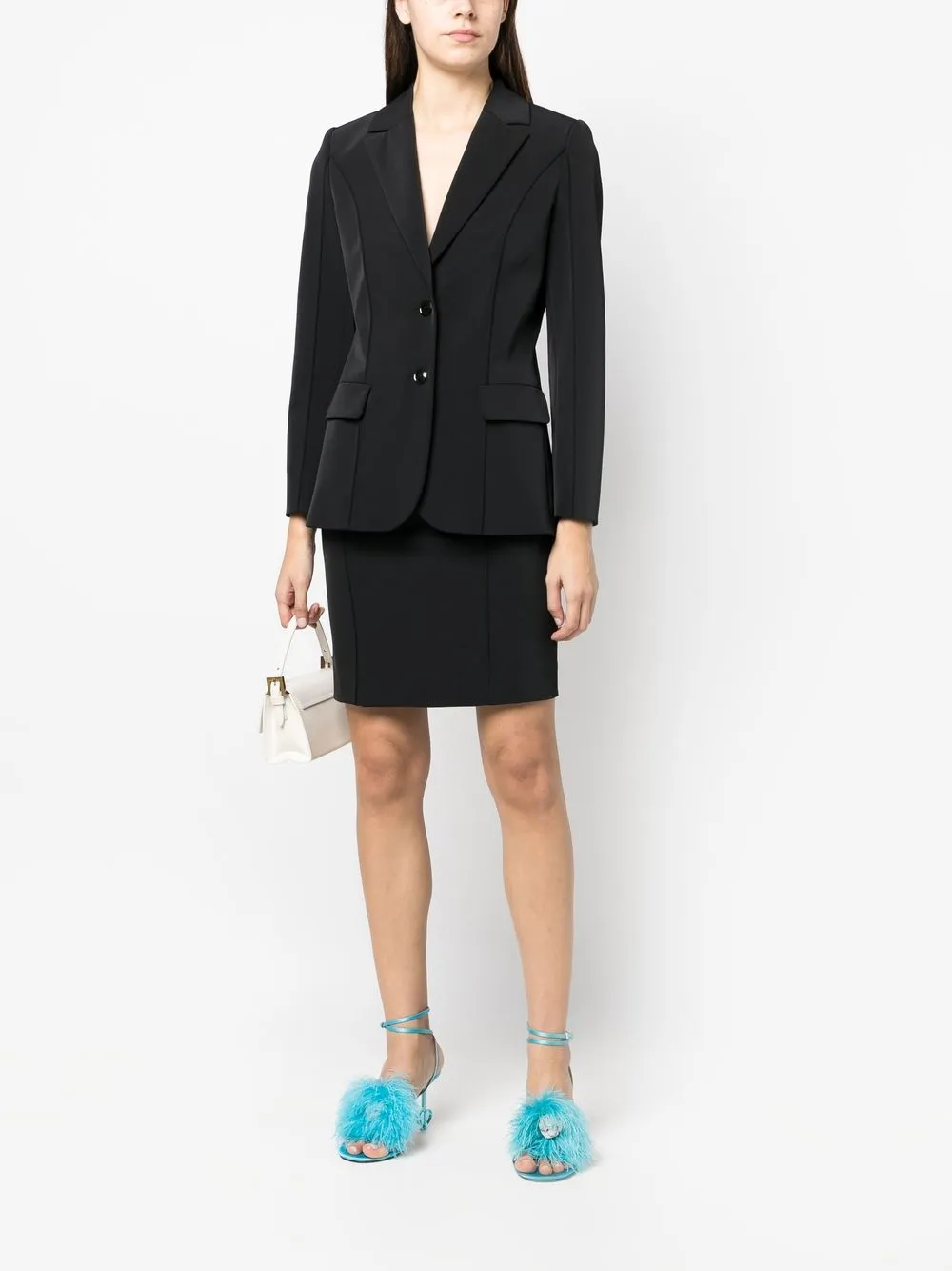 Boutique Moschino Colbert met enkele rij knopen - Zwart