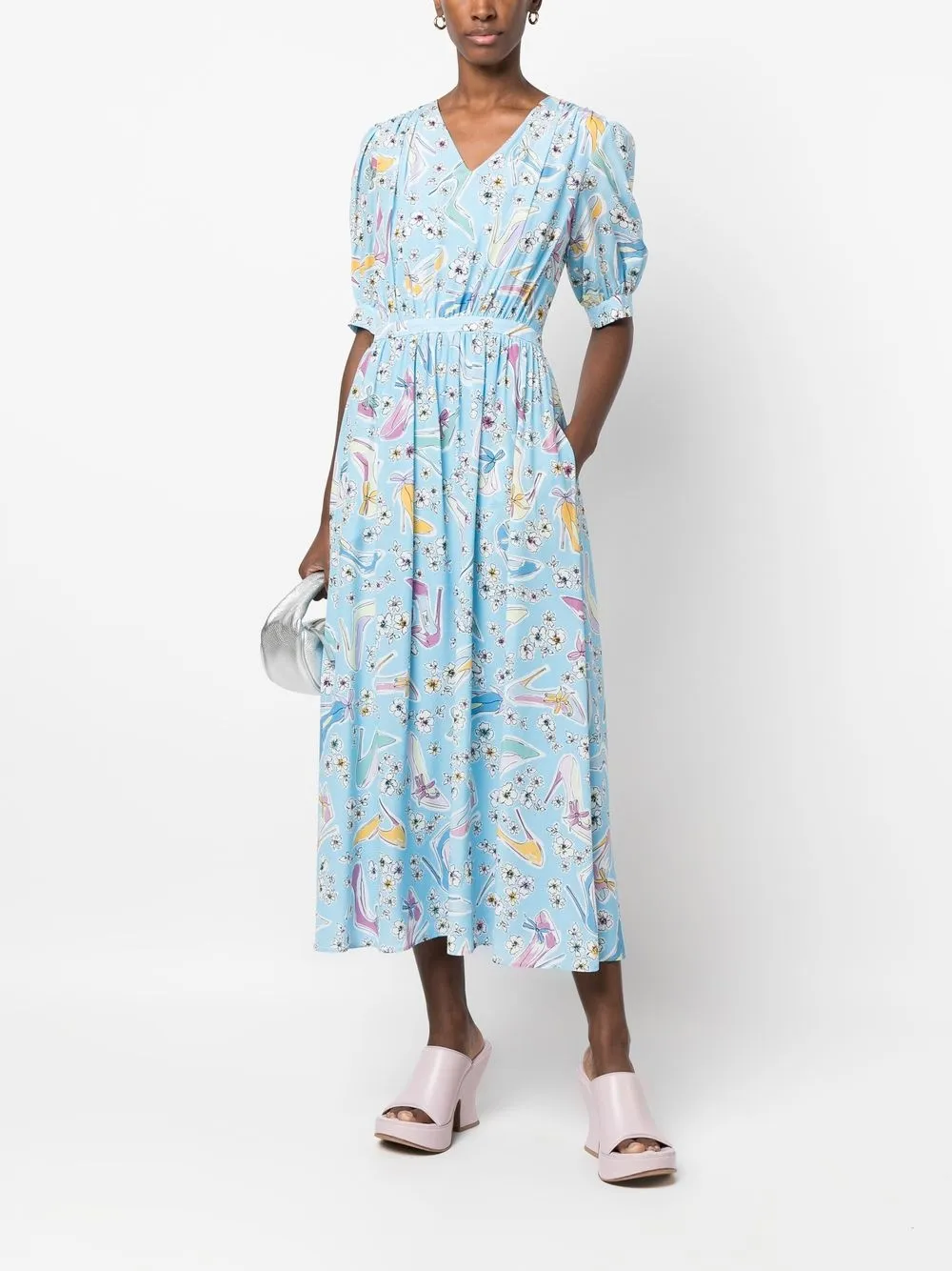 Boutique Moschino Jurk met bloemenprint - Blauw