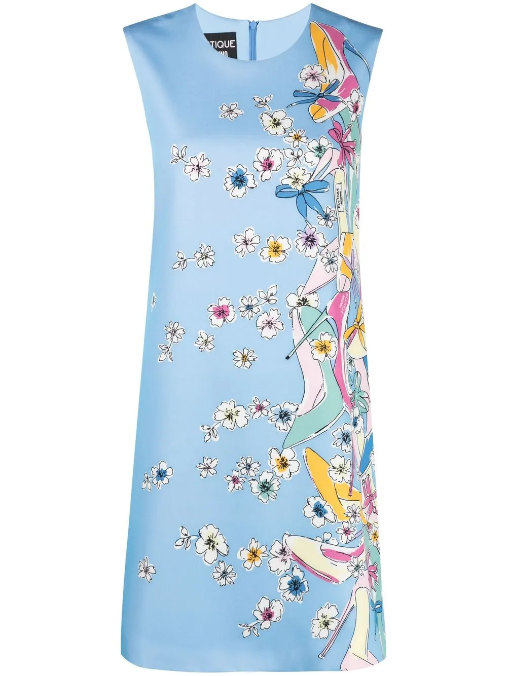 

Boutique Moschino vestido midi con estampado gráfico - Azul