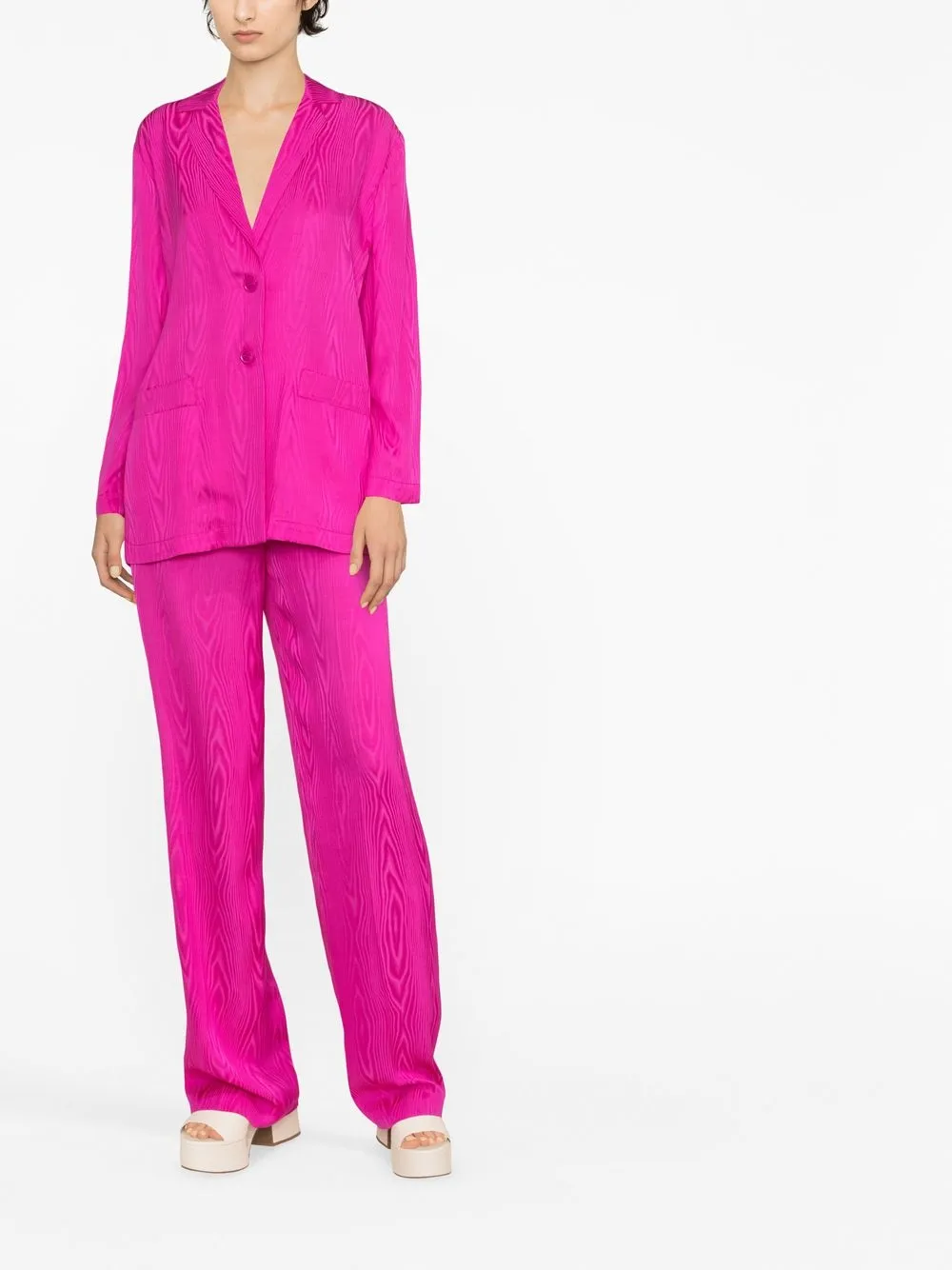 Boutique Moschino Blazer met enkele rij knopen - Roze