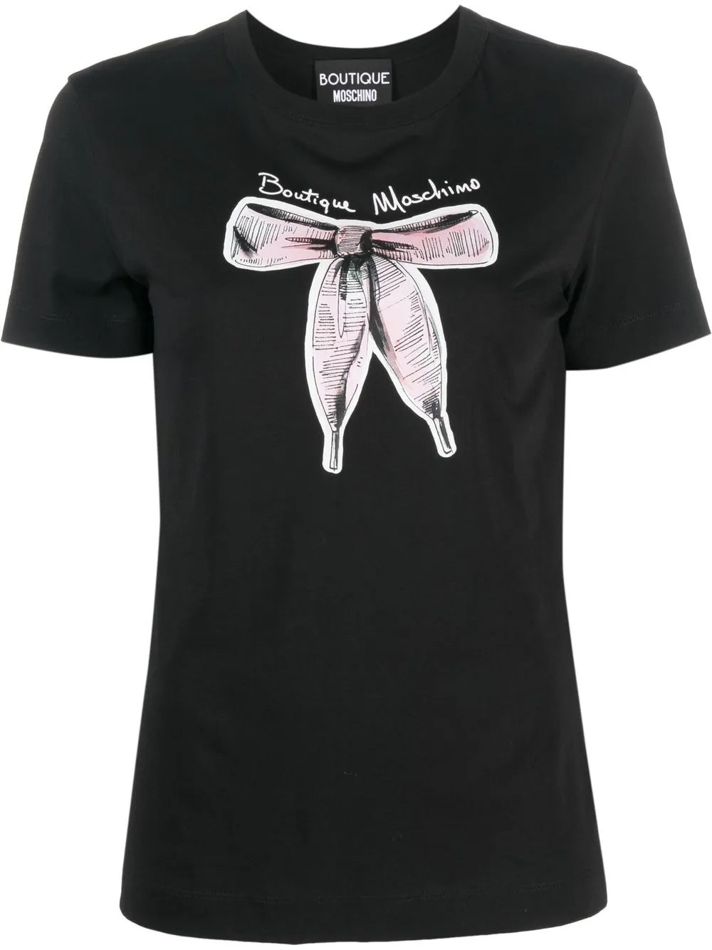 Boutique Moschino bow-print short-sleeved T-shirt