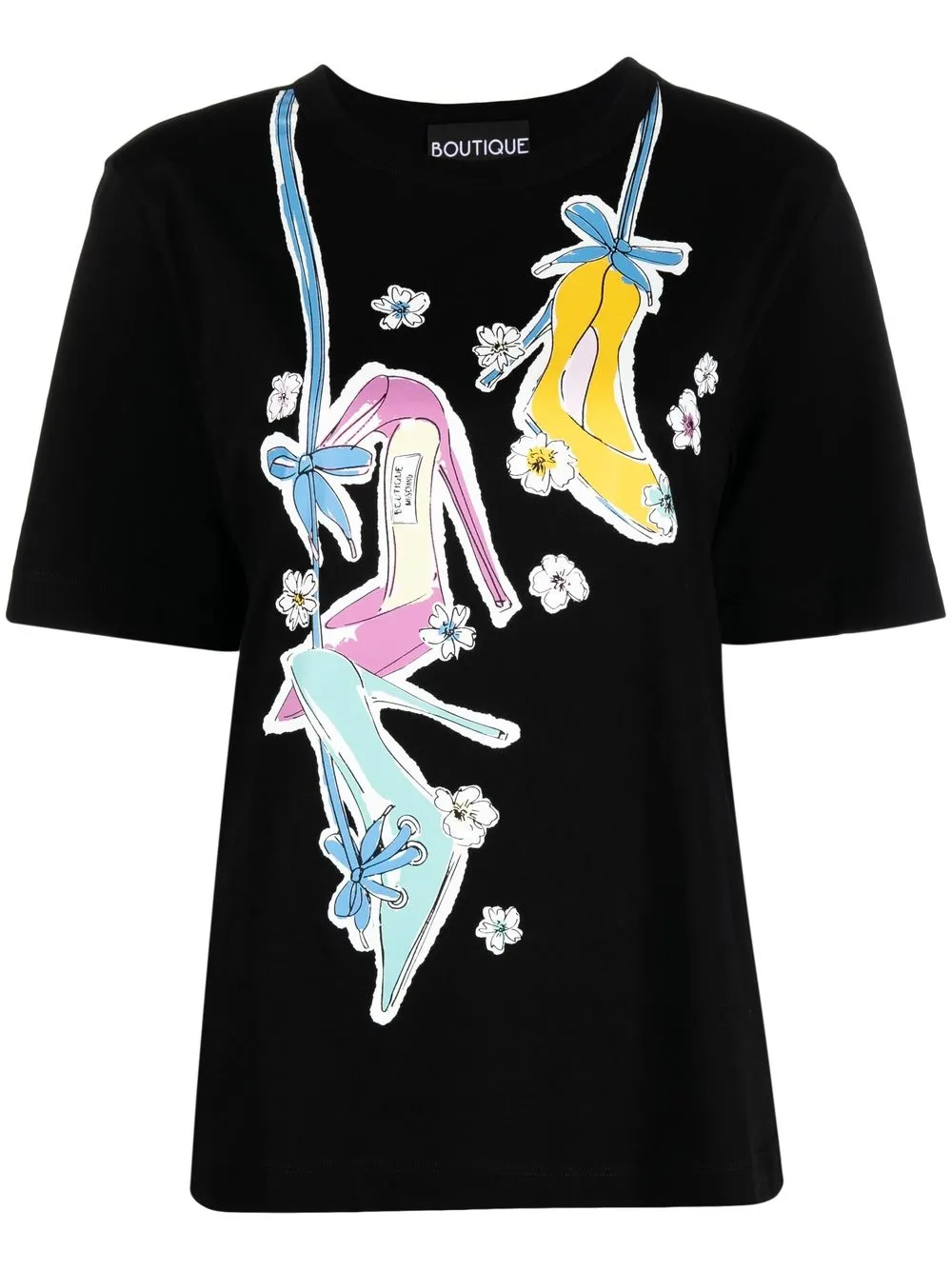 Boutique Moschino playera con estampado gráfico - Negro