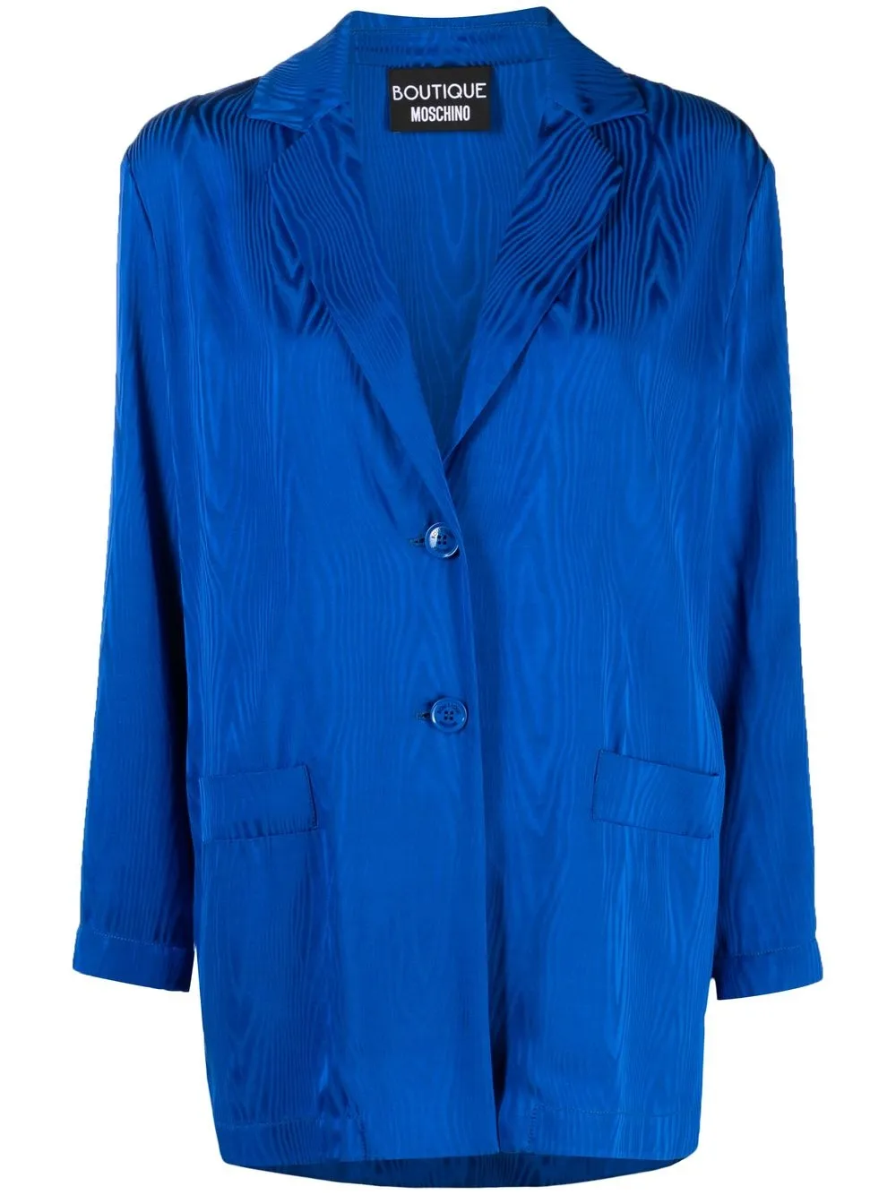 

Boutique Moschino satin single-breasted oversize blazer - Blue