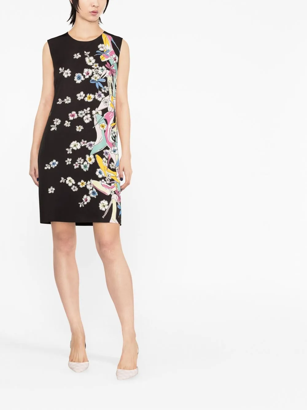 Boutique Moschino Mini-jurk met bloemenprint - Zwart