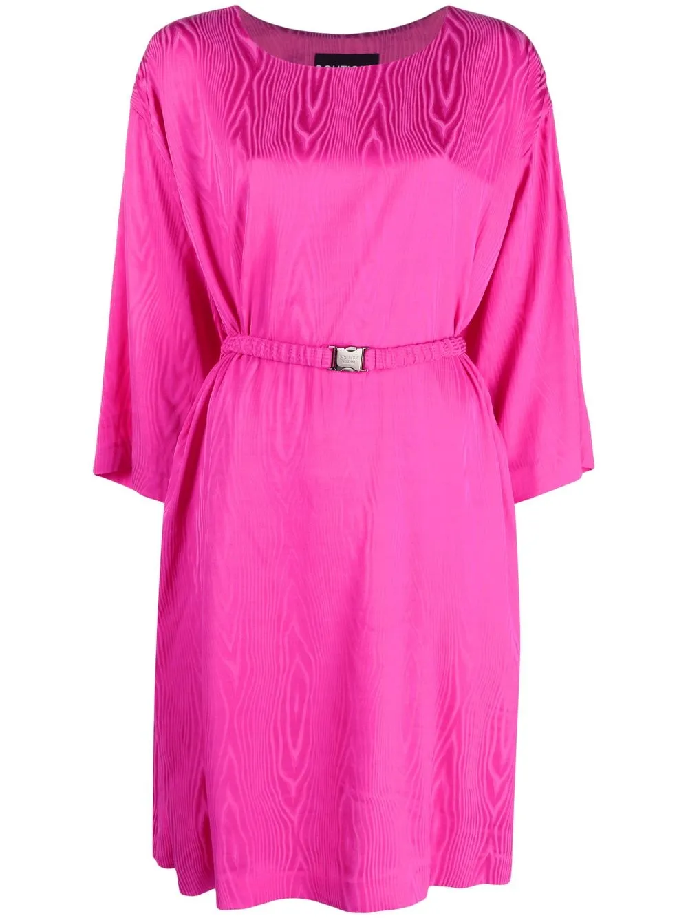 Boutique Moschino Belted-waist Long-sleeve Dress In Pink