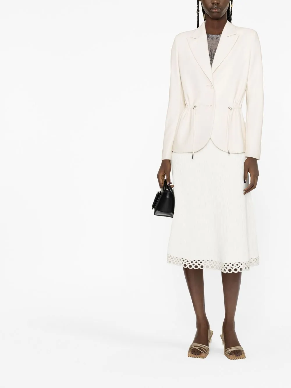 Boutique Moschino Blazer met trekkoordtaille - Beige