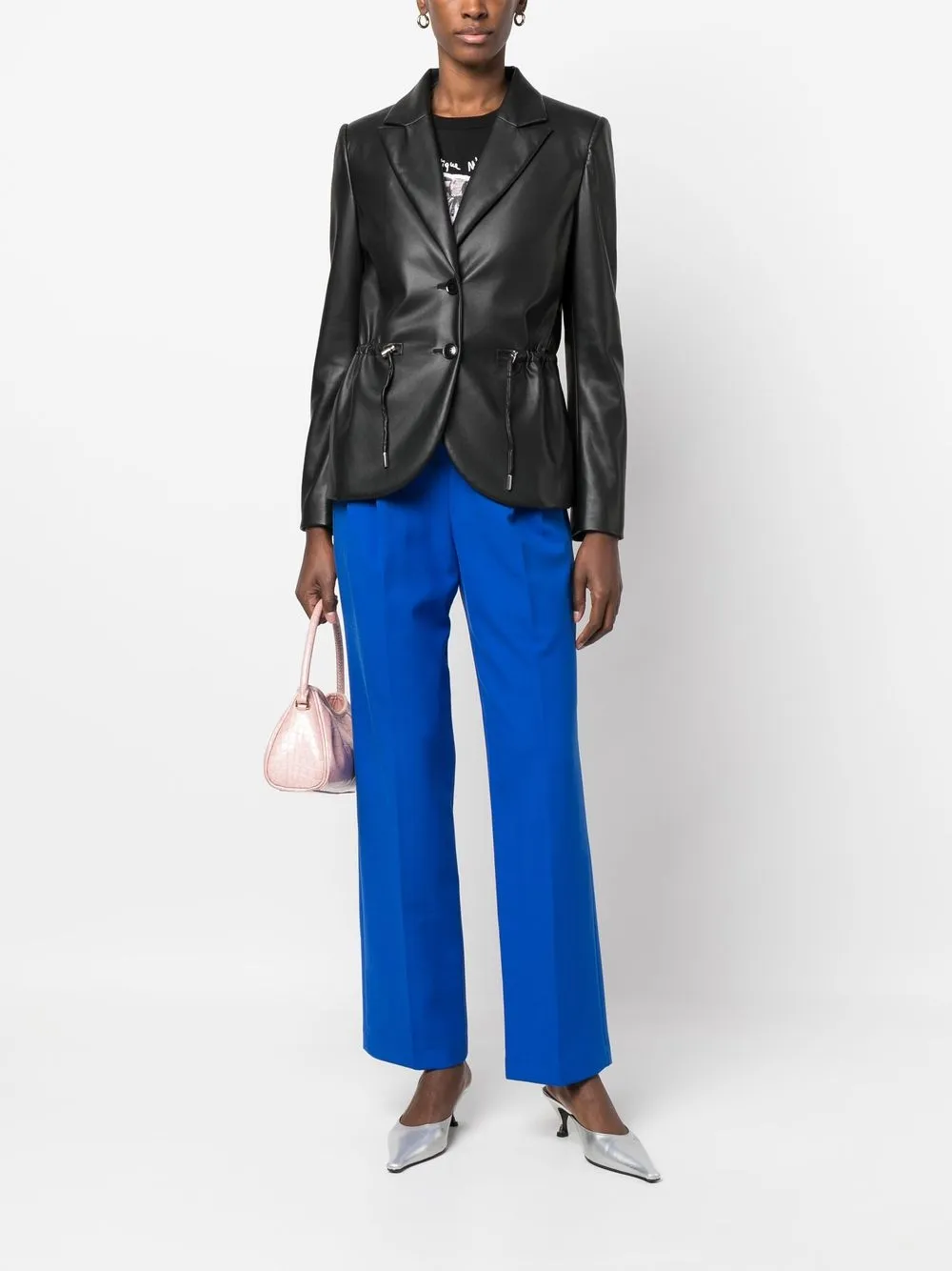 Boutique Moschino Blazer van imitatieleer - Zwart