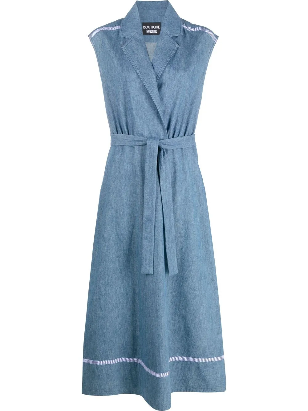 

Boutique Moschino vestido con solapa de muesca - Azul