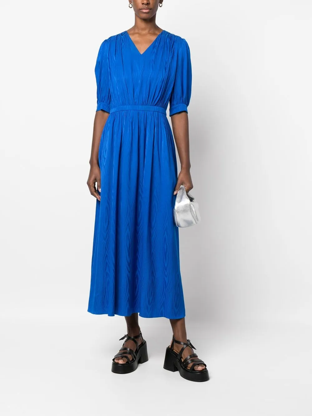 Boutique Moschino Maxi-jurk met ruches - Blauw