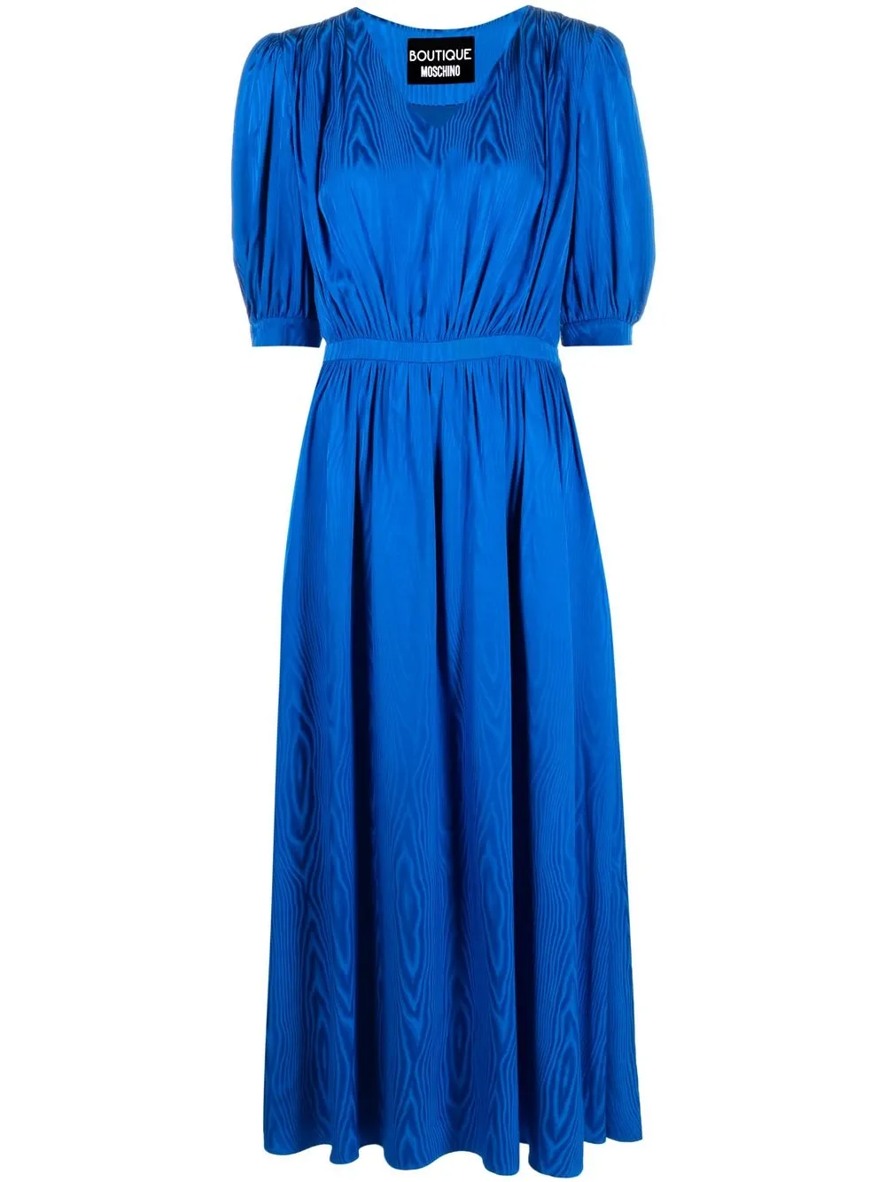 Boutique Moschino ruched short-sleeved maxi dress - Blue
