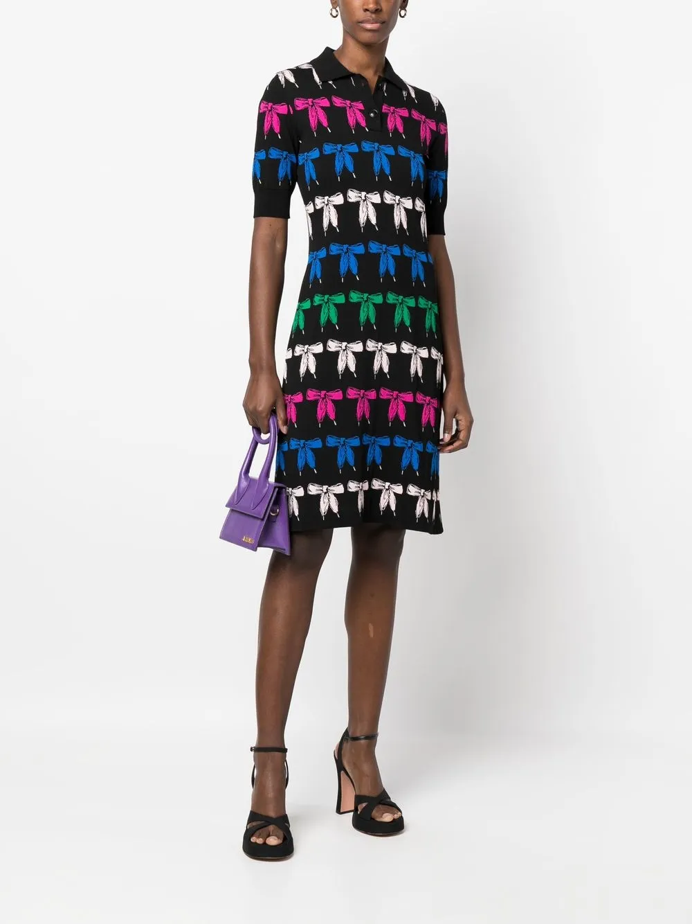 Boutique Moschino Midi-jurk met korte mouwen - Zwart