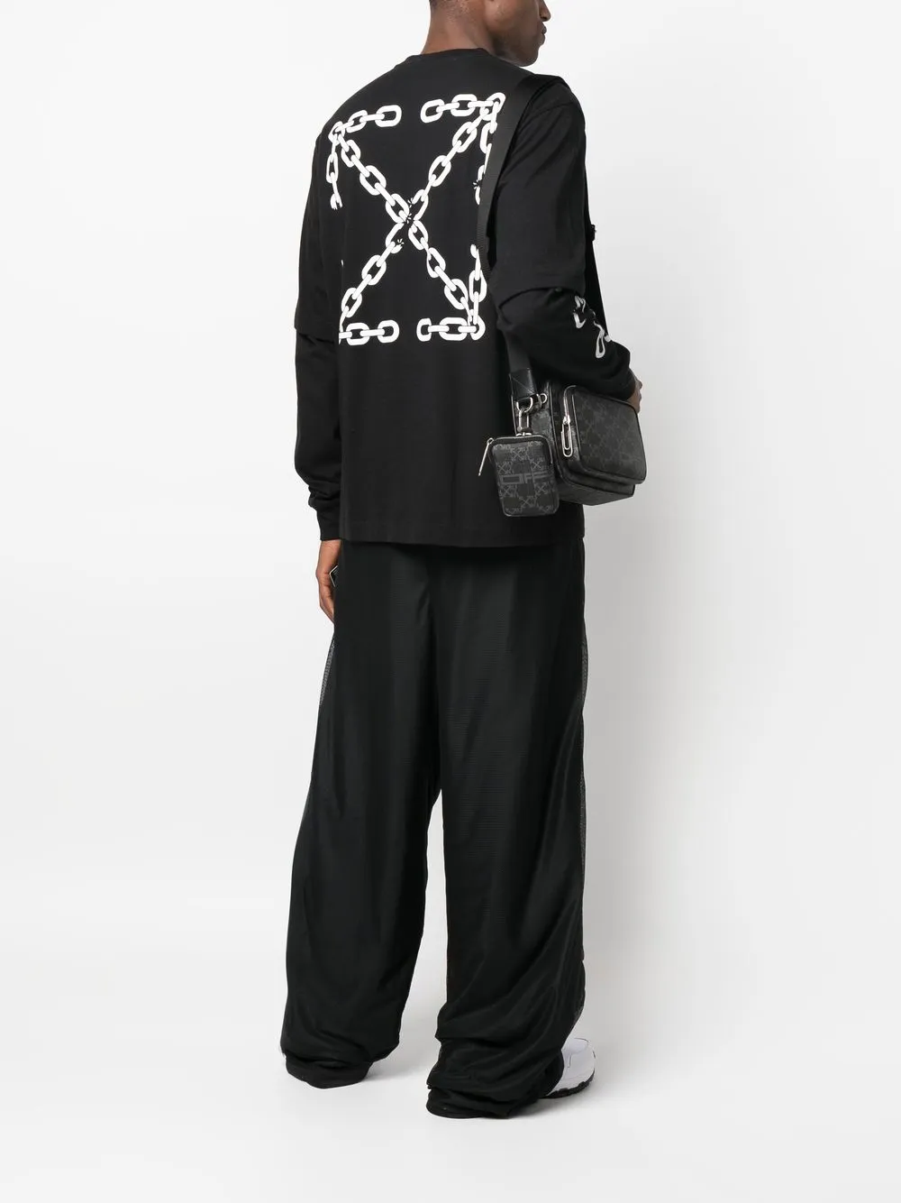 Off-White T-shirt met logoprint - Zwart
