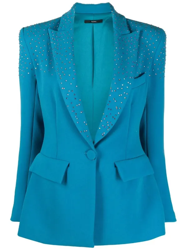 Alex Perry Addison Embellished Blazer in Blue
