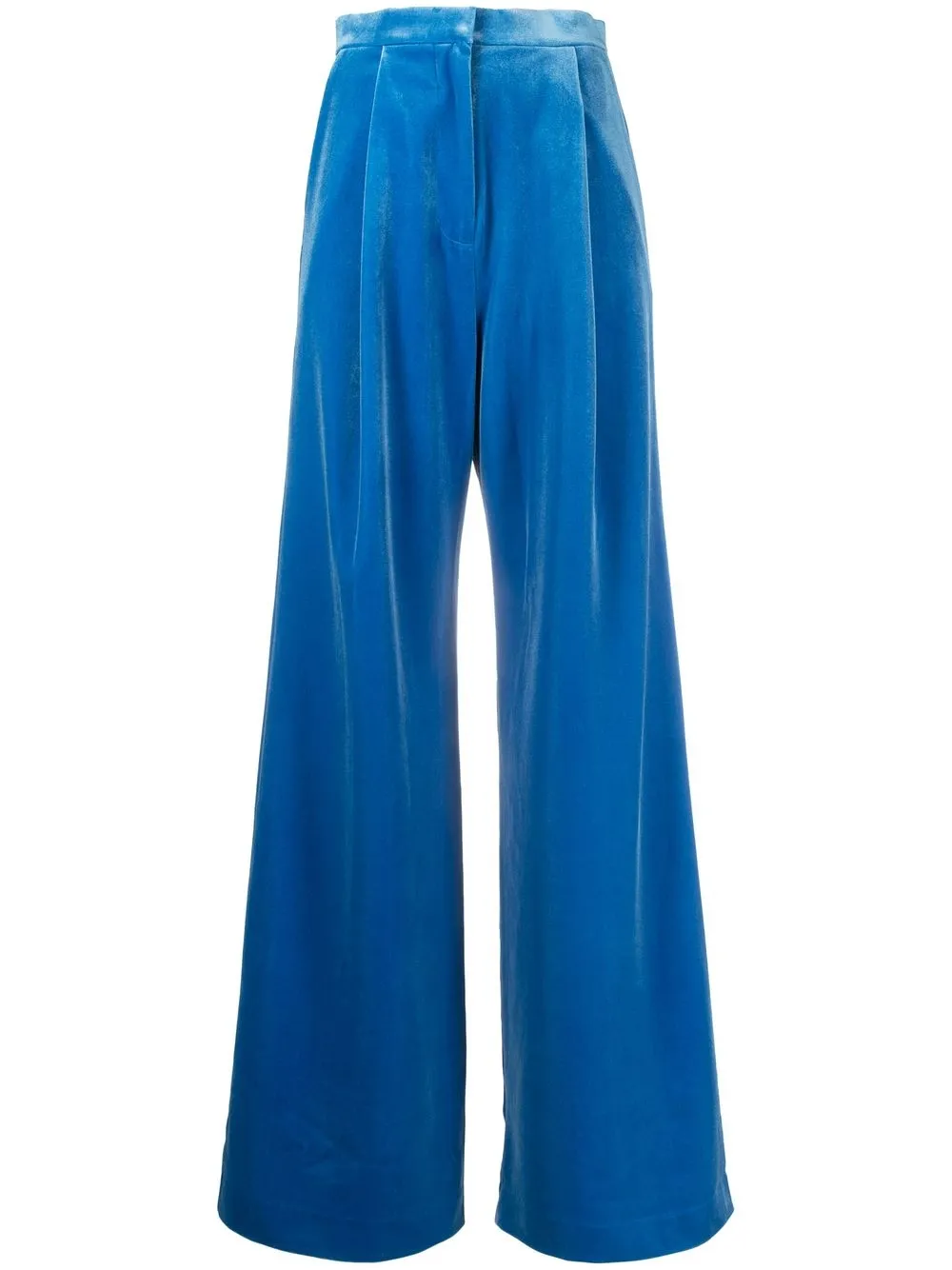 

Alex Perry Arden velvet wide-leg trousers - Blue