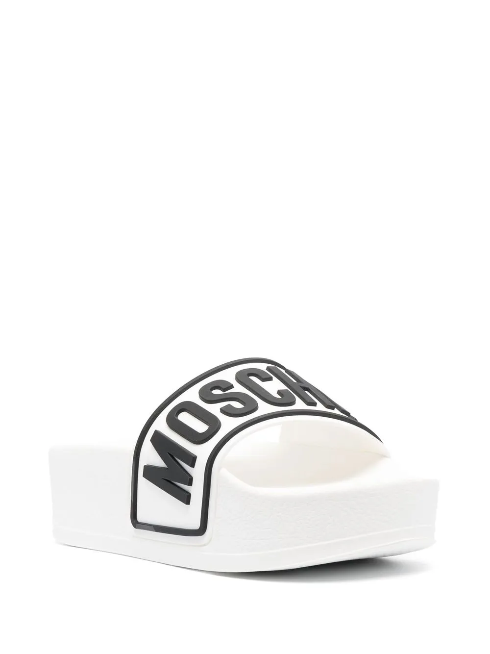Moschino Badslippers met logoprint - Wit