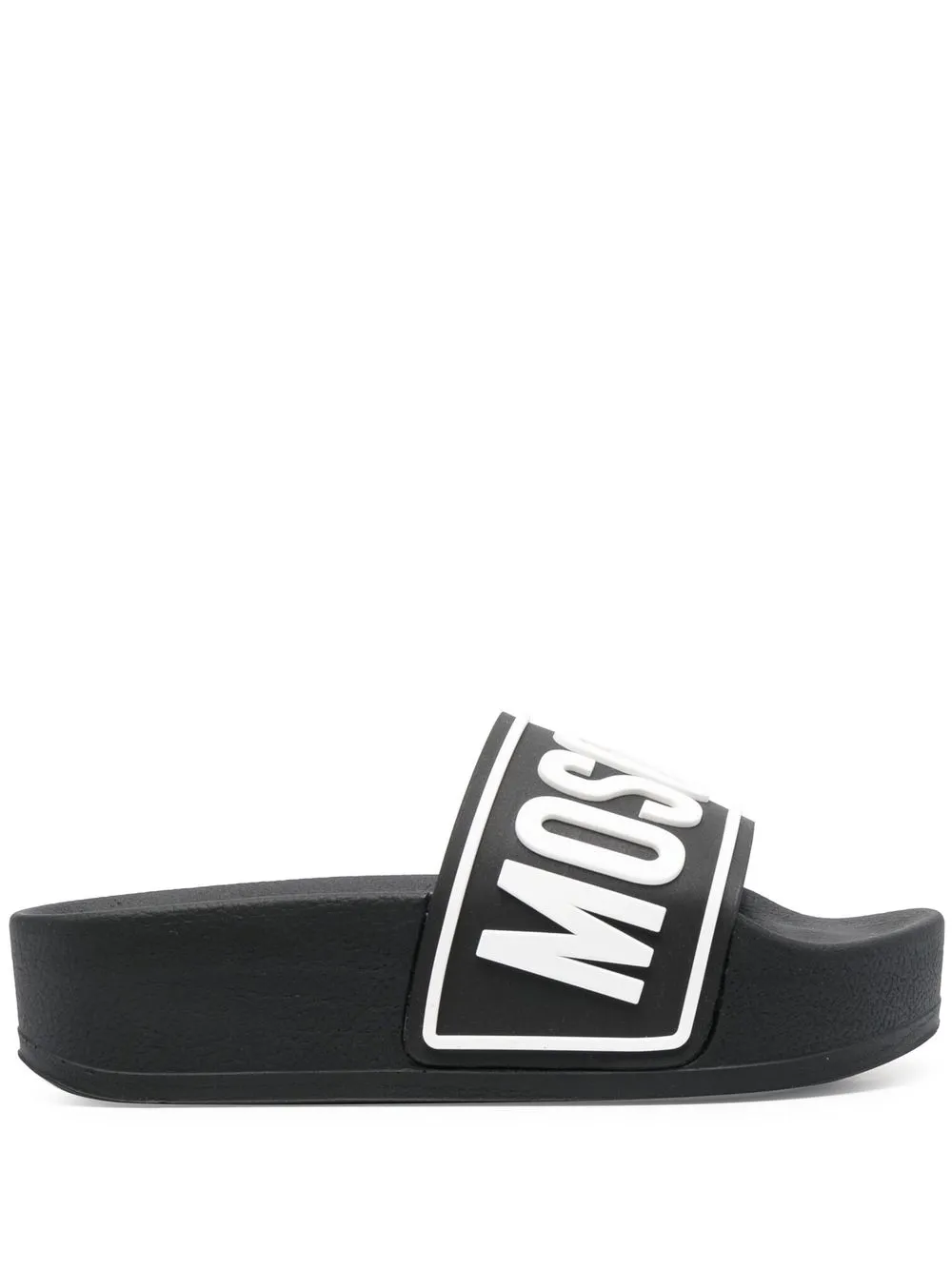 

Moschino logo-print pool slides - Black