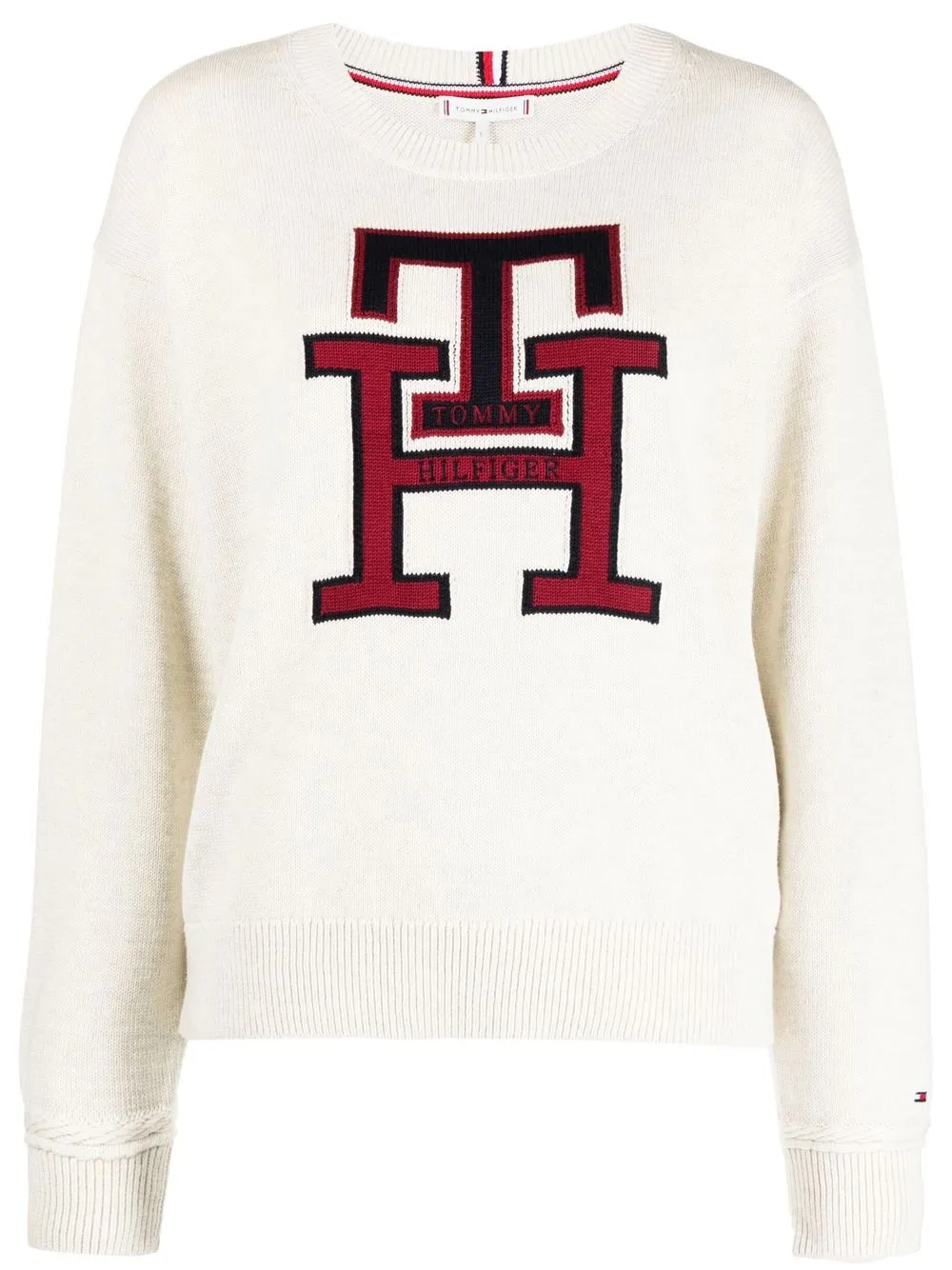 

Tommy Hilfiger embroidered-logo knit jumper - Neutrals